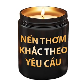 Nến Thơm Quà Khắc Laser Xuyên Sáng Theo Yêu Cầu THOUGHTY_GIFT 8Oz 40h Đốt Nến Thơm Quà Tặng Noel Ý Nghĩa
