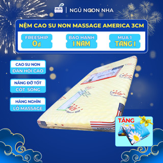 Nệm cao su non (Foam) mát xa America trải sàn đủ size dày 3cm - Tặng 1 DRAP BỌC NỆM