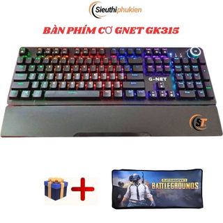 Bàn phím cơ Gnet GK315 /GK515 Switch quang học, chống nước, bảo hành 2 năm + tặng kèm bàn di