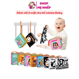 Sách vải cho bé sơ sinh 0 đến 12 tháng Lalala baby kích thước 12x11cm có 8 mặt