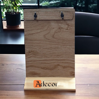 Menu gỗ size A4/A5 kẹp giấy cho Quán cafe, Nhà hàng - đế gỗ Thông tam giác - Miễn phí Khắc LOGO - Adecor
