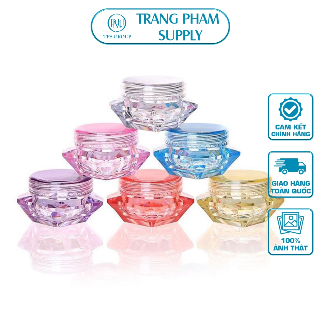 Hũ chiết mỹ phẩm 3G Hũ đựng kem hình kim cương chất liệu nhựa trong suốt cao cấp