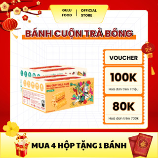 [Mua 4 Hộp Tặng 1 Bánh]Bánh Dinh Dưỡng Bánh Da Trứng Cuộn Kem Chà Bông Gulu Foods x Hằng Du Mục Thức Ăn Ăn Vặt