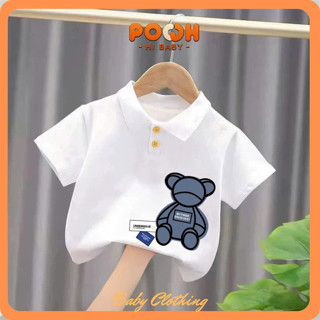 (8-27kg) [Bộ Sưu Tập] Áo Polo Cho Bé Chất Cá Sấu Có Lỗ Thoáng Khí Mật Độ Cao | Hình In Dễ Thương Mùa Hè Size 8-27kg