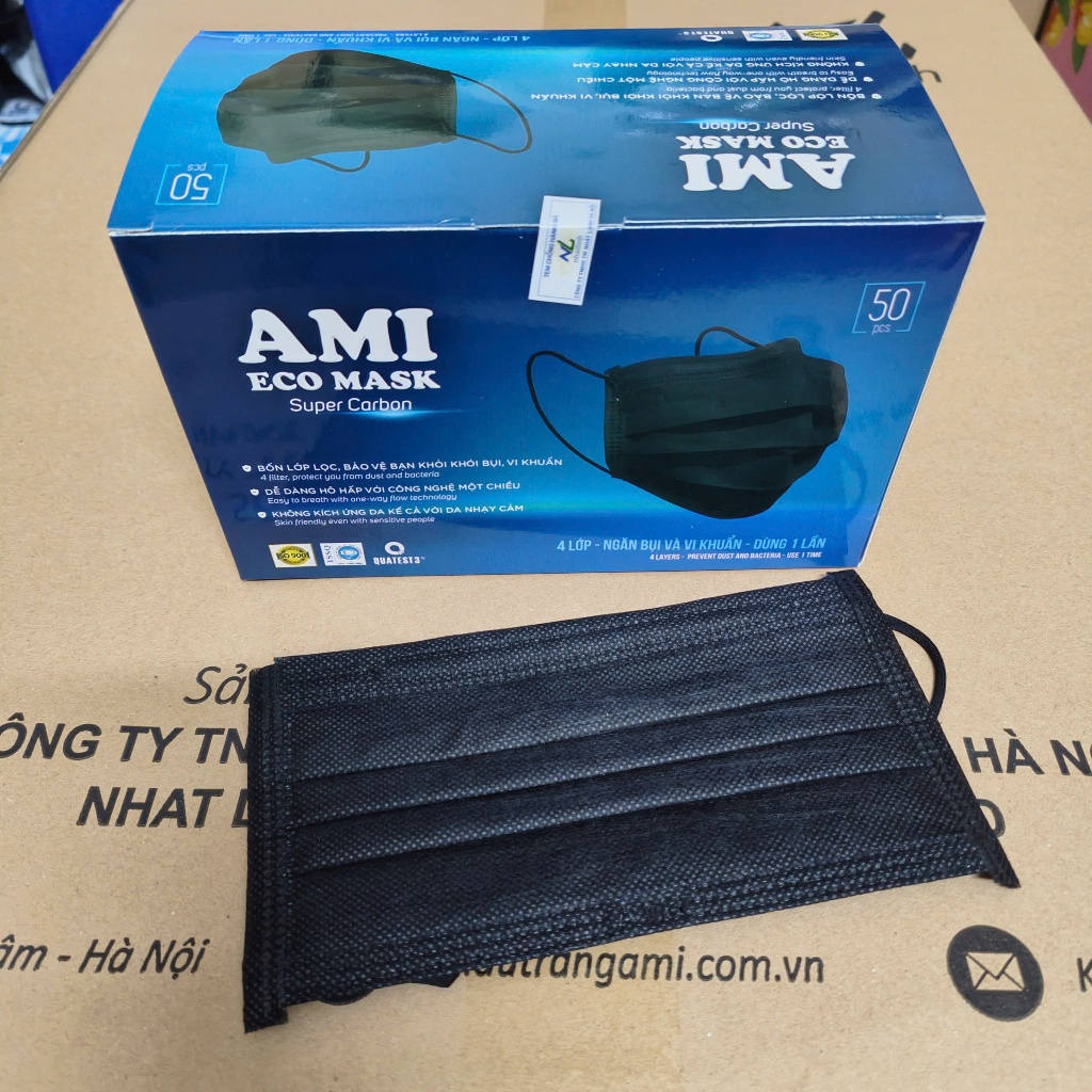 Khẩu trang y tế 4 lớp COSY và AMI (Hộp 50 cái)