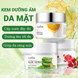 Kem dưỡng da mặt dưỡng trắng, cấp ẩm, mờ thâm, ngăn ngừa lão hóa Sadoer tinh chất lựu, nha đam, vitamin C dịu nhẹ 50ml