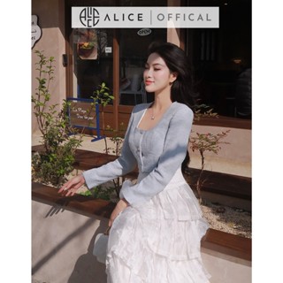  Set Áo Dạ Tweet Nhũ Phối Chân Váy Tơ Alice Áo Dáng Ngắn Croptop Tay Dài Có Độn Vai Kèm Chân Váy Maxi Cạp Khóa S783 