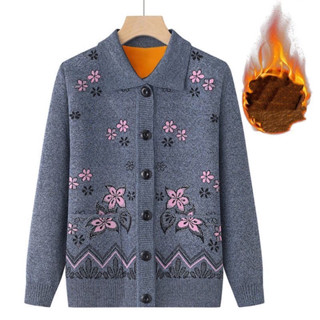 Áo khoác len trung niên cho chất liệu len dệt lót nhung dày ấm, áo len ấm cho người già áo khoác len cho bà nội bà ngoại