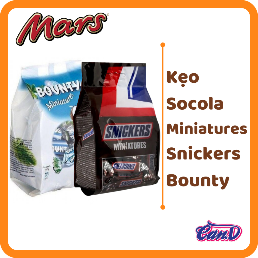 Chocolate Miniatures Snickers / Bounty gói 220 - 275g (Hàng Đức)