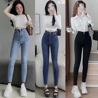 Quần Jean Skinny Nữ Dáng Ôm MIAA Lưng Siêu Cao Trơn Basic  , quần bò ống bó co giãn form dài phong cách trẻ trung