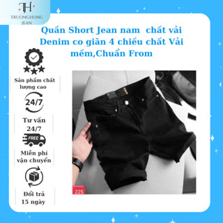 Quần Short Jean nam  chất vải Denim co giãn 4 chiều chất Vải mềm,Chuẩn From