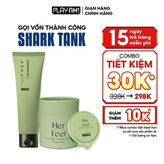 Combo Gel Bôi Trơn 100ml + Bao Cao Su PlayAh Hộp 10 Siêu Mỏng 0.03, Kéo Dài Thời Gian, Thêm Gai, Ôm Khít