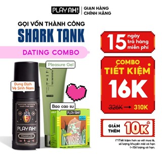 Dating Combo: Dung Dịch Vệ Sinh Nam Hương Nước Hoa 100ml + Gel Bôi Trơn Gốc Nước 100ml + Bao Cao Su PlayAh Hộp 3
