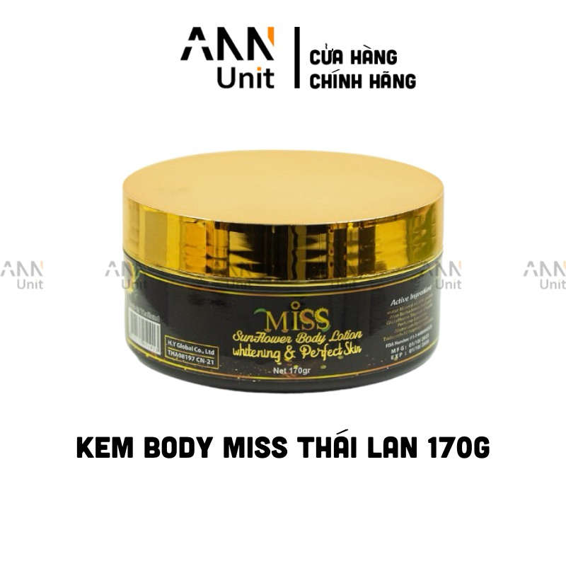 Kem Body Miss Sunflower Thái Lan Hỗ Trợ Dưỡng Sáng Da 170gr Cao Cấp - Kem Body Miss Sunflower Chính 