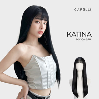Tóc Giả Nguyên Đầu CAPELLI Thẳng Dài Mái Thưa Đen Katina Wig