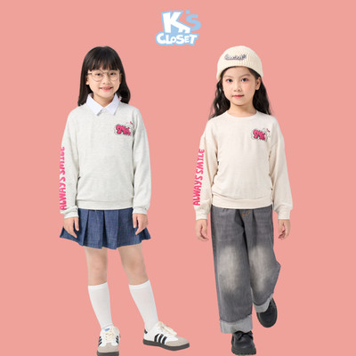 Áo Jumper K'S CLOSET Chất Liệu Vải Cotton Da Cá Lụa Dành Cho Bé Gái Từ 10-55kg (2-14 Tuổi) E009FOF