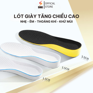 Cặp lót giày tăng chiều cao cao su độn đế tăng 1.5cm, 2.5cm, 3.5cm nguyên bàn chân - khử mùi thoáng khí chống hôi chân