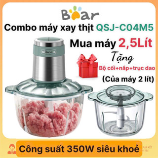 Máy xay thịt 2,5L Bear QSJ-C04M5 cao cấp 350W tặng kèm bộ cối xay dung tích 2L tiện dụng bảo hành 18 tháng