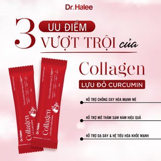 Hộp 30 Gói Nước Uống Collagen Lựu Đỏ Curcumin Dr Halee x 15ml