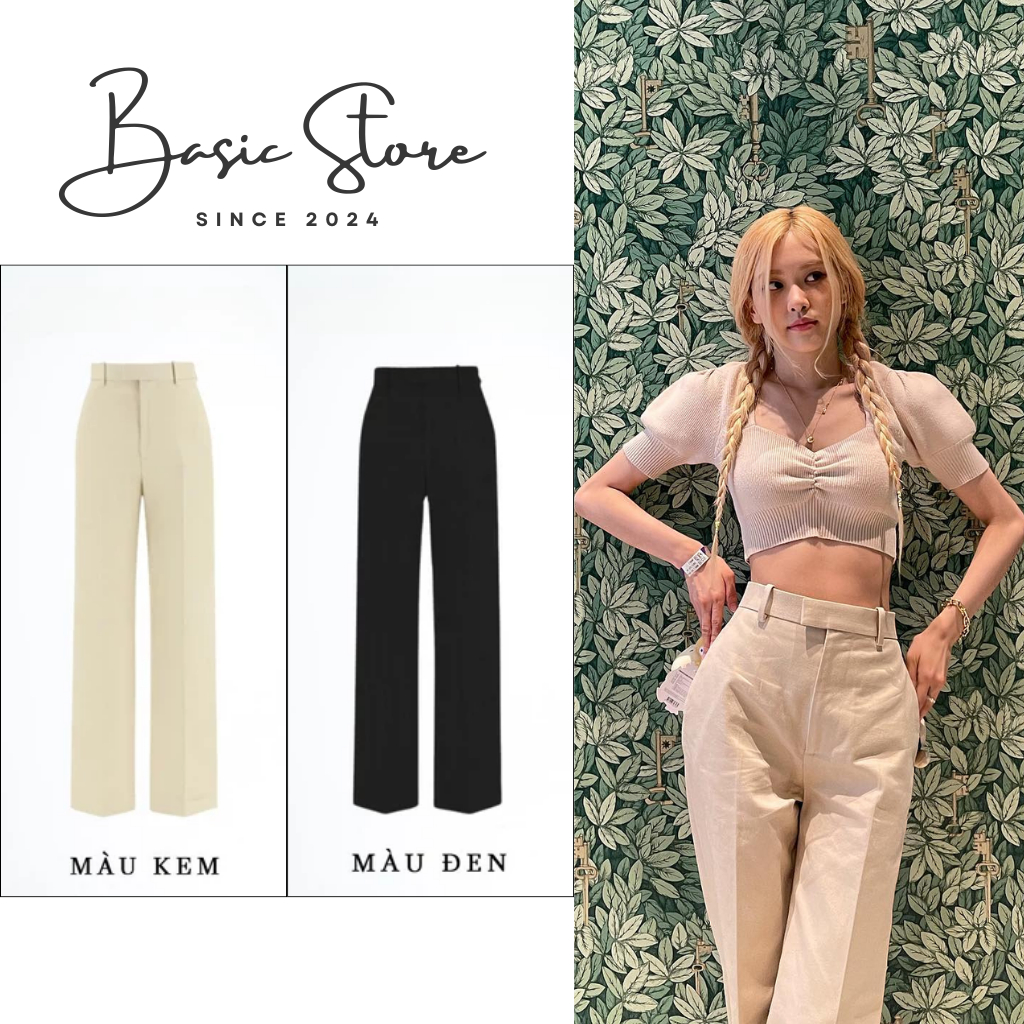  Quần Ống Suông Nữ Vải Ruby Form Đứng Tôn Dáng Quần Tây Nữ Cullotes Công Sở Thời Trang Basic Store 