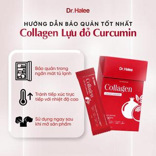 Hộp 30 Gói Nước Uống Collagen Lựu Đỏ Curcumin Dr Halee x 15ml