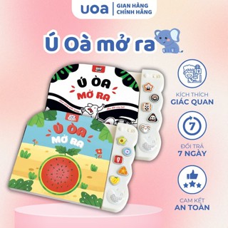 Sách âm thanh Ú Òa mở ra - Đồ chơi kích thích thị giác não bộ phát triển cho bé (Đen trắng, Xanh-đỏ)