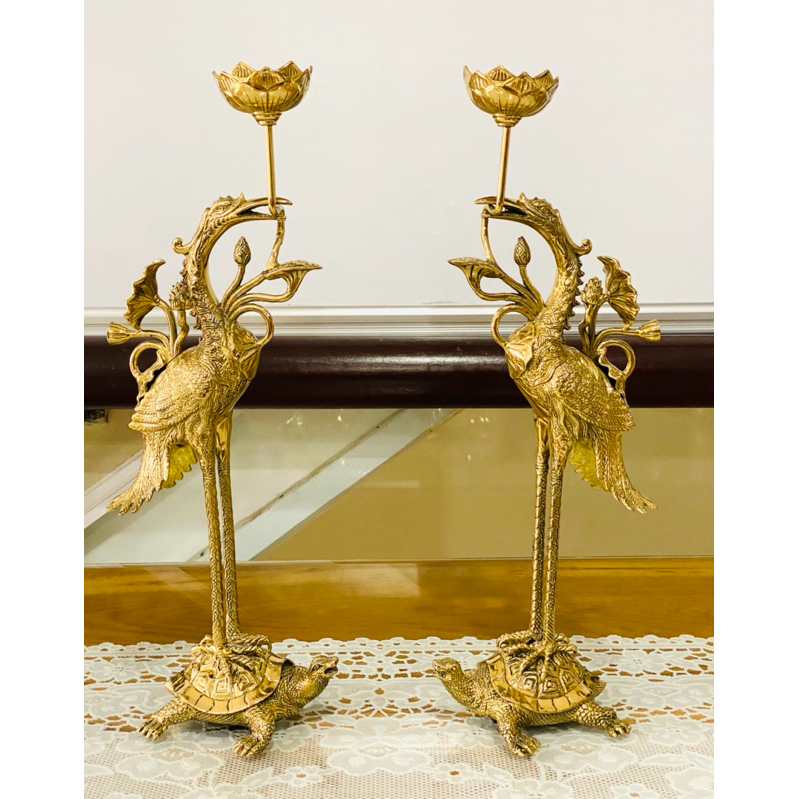 CẶP HẠC ĐỒNG SẮC NÉT, CAO 35cm