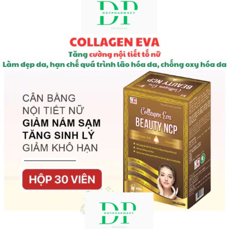 Collagen Eva Beauty NCP tăng nội tiết tố nữ, làm chậm bão hóa và đẹp da - Hộp 30v
