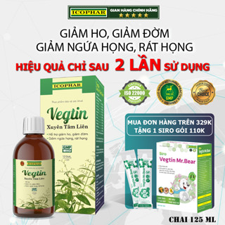 [Date 2028] SIRO HO VEGTIN XUYÊN TÂM LIÊN (125mL)- Giảm ho khan, ho có đờm, ngứa, đau rát họng, Hiệu quả, An toàn cho bé