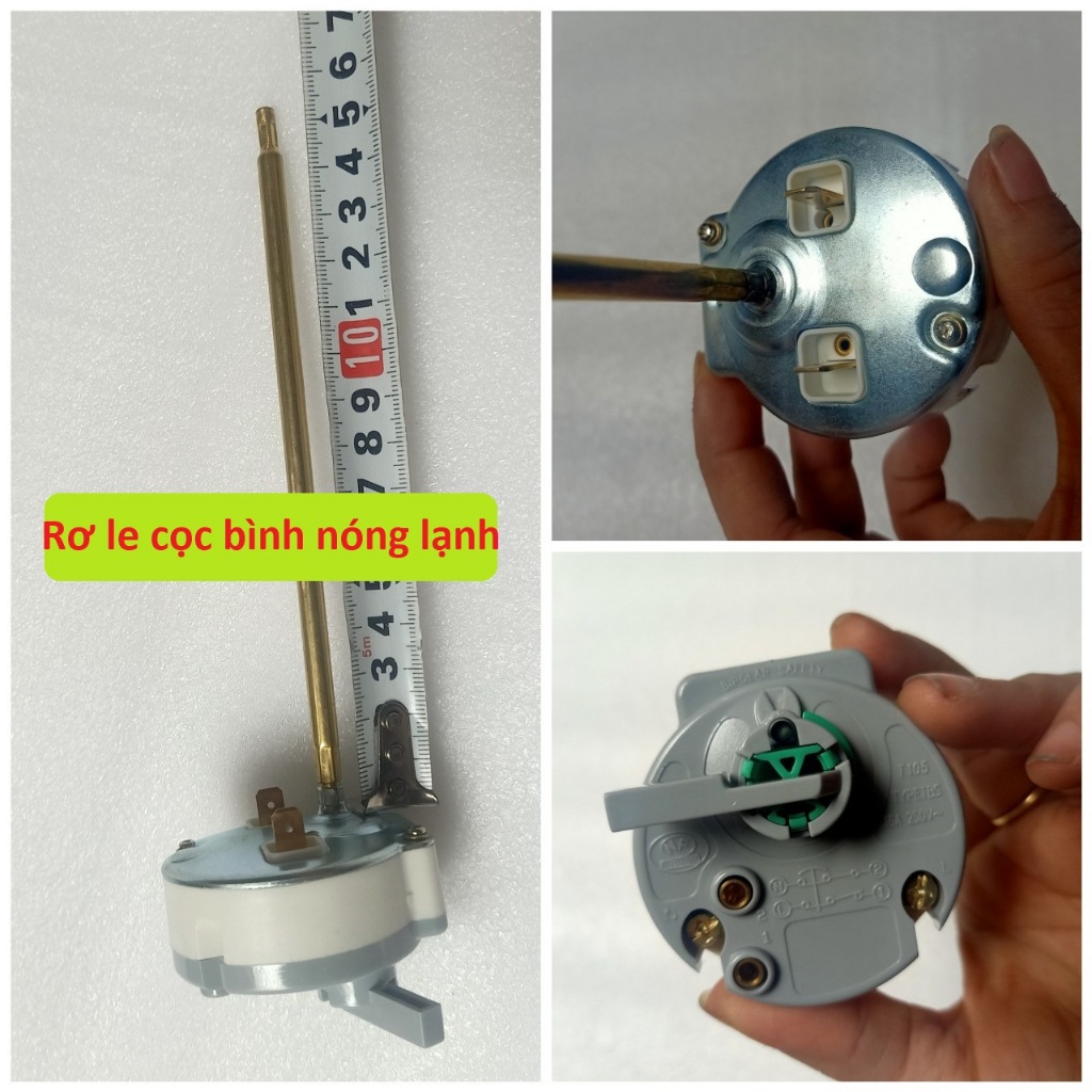 Rơ le nhiệt bình nóng lạnh Ariston 15 lít loại cọc dài 16 cm