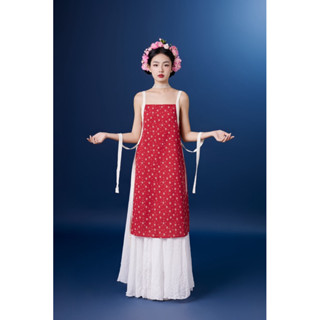Váy/ Đầm/ Áo Dài 2 Dây Đỏ NAM HOA Linen Hoa Nhí Hội Vintage