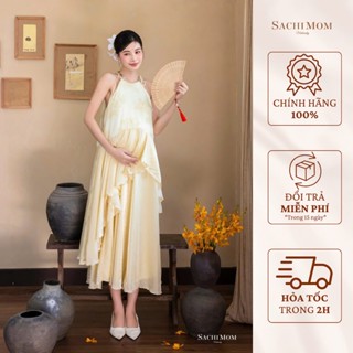  Đầm Bầu SACHIMOM - Váy Bầu Yếm Thêu Hoa Cách Tân BÍCH VÂN DRESS 