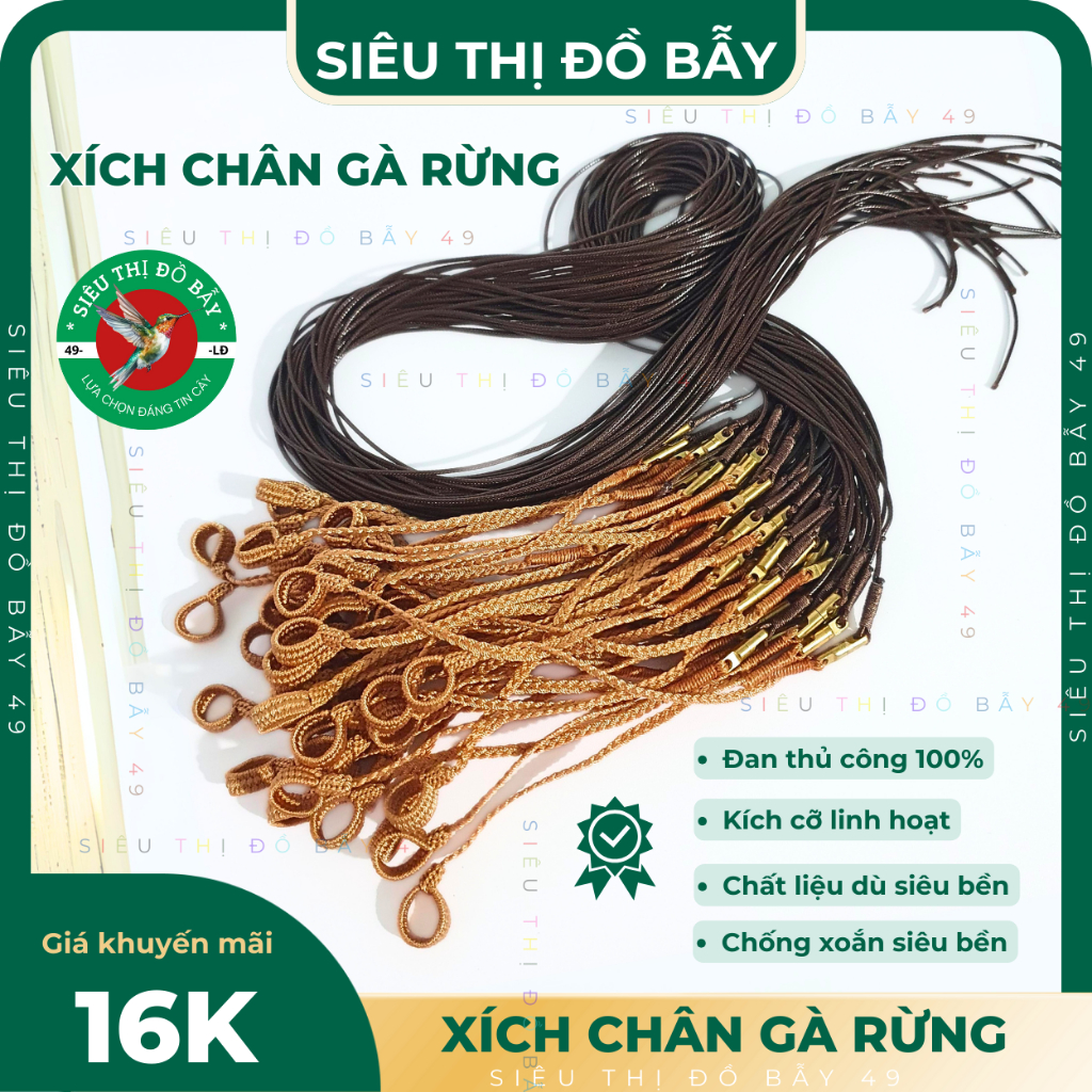 Xích chân gà rừng mồi gà tre chống xoắn siêu bền - sieuthidobay
