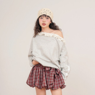  Dóra the label - Áo nỉ dáng rộng viền bèo trễ vai OLIVER ruffle sweatshirt 