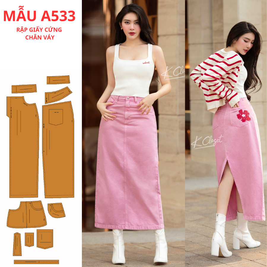 RẬP GIẤY CỨNG CẮT SẴN CHÂN VÁY-A533