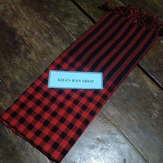 Khăn rằn nam bộ ( đỏ đen) TUA RUA 60x165cm