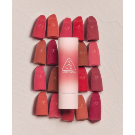 Son Thỏi  3CE Cashmere Hug Lipstick mới 2024, 01 02 03 04 05 06 07 08 09 10 lì lâu trôi