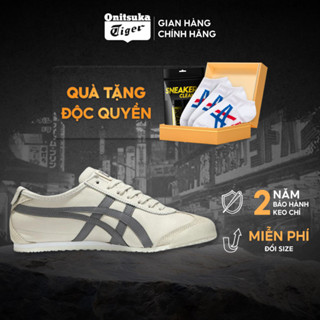 Giày Onitsuka Tiger Mexico 66 Grey/White Chính Hãng, Giày Sneakers Nam Nữ Full Box Bảo Hành 12 Tháng