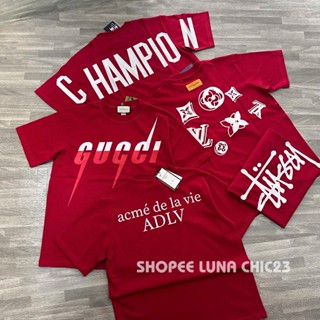 Áo Thun Đỏ Đô Hot Trend 2025 Form Unisex Nam Nữ - Chất Liệu 100% Cotton Co Dãn 2 Chiều - Áo Full Tem Tag Túi Zip