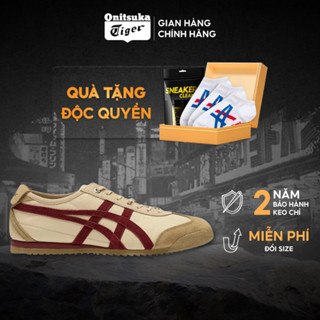 Giày Onitsuka Tiger Mexico 66 SD Beige/Beet Juice Chính Hãng, Giày Sneakers Nam Nữ Full Box Bảo Hành 12 Tháng