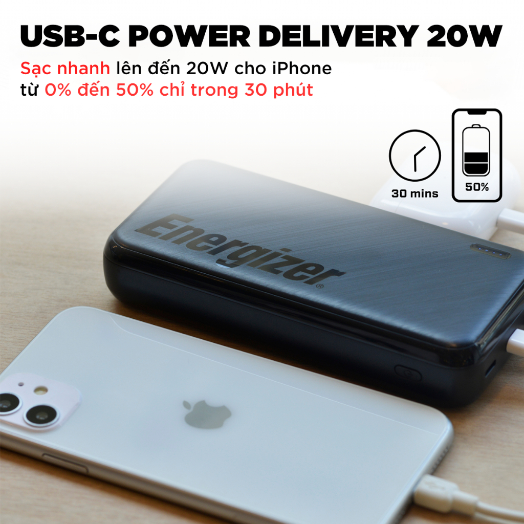 Pin Sạc Dự Phòng Cao Cấp Energizer 30000mAh/ Max 45W Sạc Nhanh PD, 7 Cổng Sạc Ra, Bảo Hành 1 Năm | BigBuy360 - bigbuy360.vn