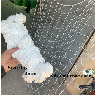 Lưới trồng cây ( dây leo giàn polyester) nhiều kích thước sợi 4ly ô 14cm