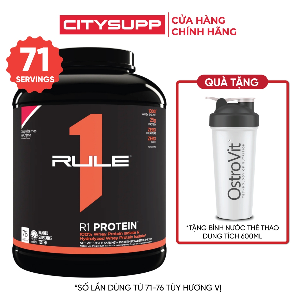 Sữa Bột R1 Protein Rule 1 Whey Protein Isolate và Hydrolyzed, Sữa Bột Đạm Cao, Calo Thấp | CitySupp