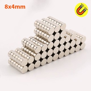 20 viên nam châm đất hiếm 8x4mm mạ Niken từ tính N35