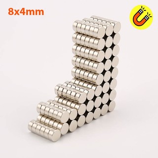 20 viên nam châm đất hiếm 8x4mm mạ Niken từ tính N35
