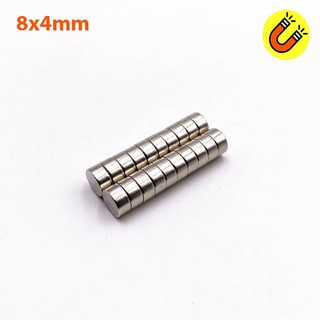 20 viên nam châm đất hiếm 8x4mm mạ Niken từ tính N35