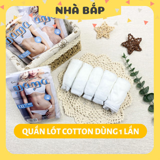 Quần lót 1 lần cotton nữ MAMA tiện dụng cho mẹ bầu, du lịch, set 5 quần lót giấy - Nhà Bắp Store