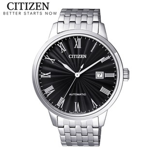 Đồng hồ nam citizen automatic dây thép không gỉ nj0080-50e - mặt đen
