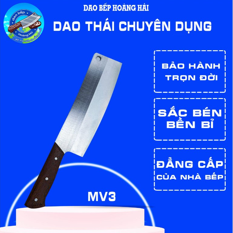 Dao chuyên thái cán ốp dao bếp Hoàng Hải thép không rỉ nhập khẩu nhật bản, sắc bén, bền bỉ -MV3