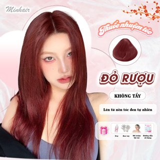 Thuốc nhuộm tóc Đỏ, thuốc nhuộm tóc màu Đỏ Rượu Vang Minhair, tặng kèm oxy trợ dưỡng và bao tay